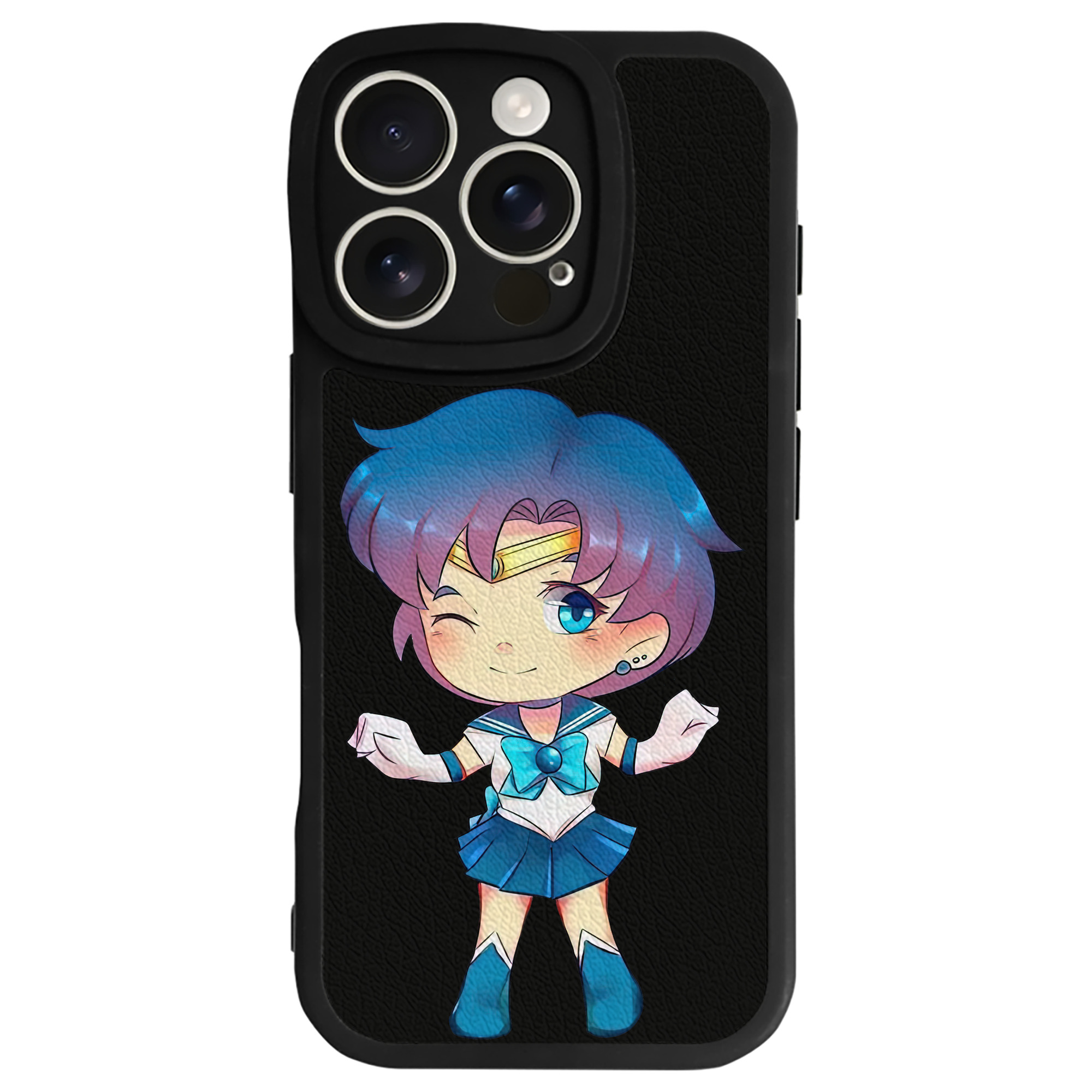 （画像用） 美少女戦士セーラームーン 水野 亜美 みずの あみ Sailor Moon Mizuno Ami 【iPhone 16シリーズ対応】シリコンスマホケース（レザー調） 材質：シリコン